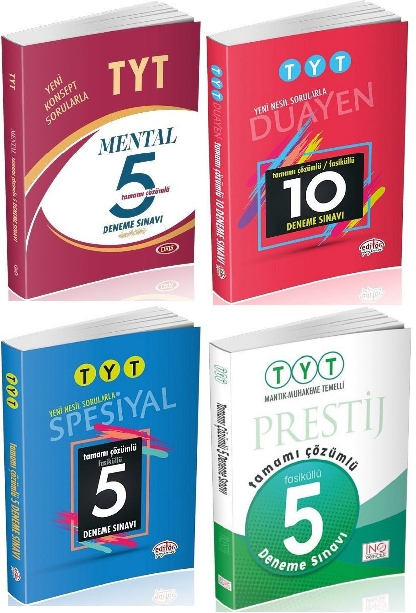 SÜPER FİYAT - Data YKS TYT 25 Deneme 4 lü set Data + Editör + İnovasyon Yayınları