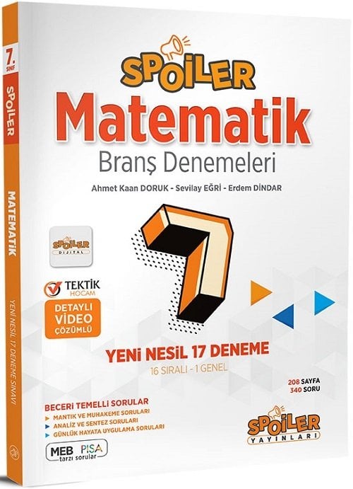 Spoiler 7. Sınıf Matematik Spoiler 17 Deneme Spoiler Yayınları