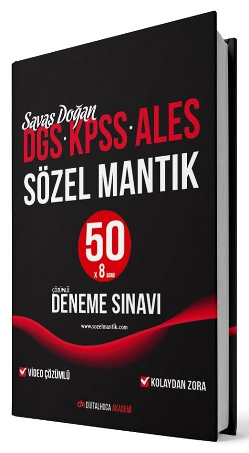 Dijital Hoca DGS KPSS ALES Sözel Mantık 50 Deneme Video Çözümlü - Savaş Doğan Dijital Hoca Akademi