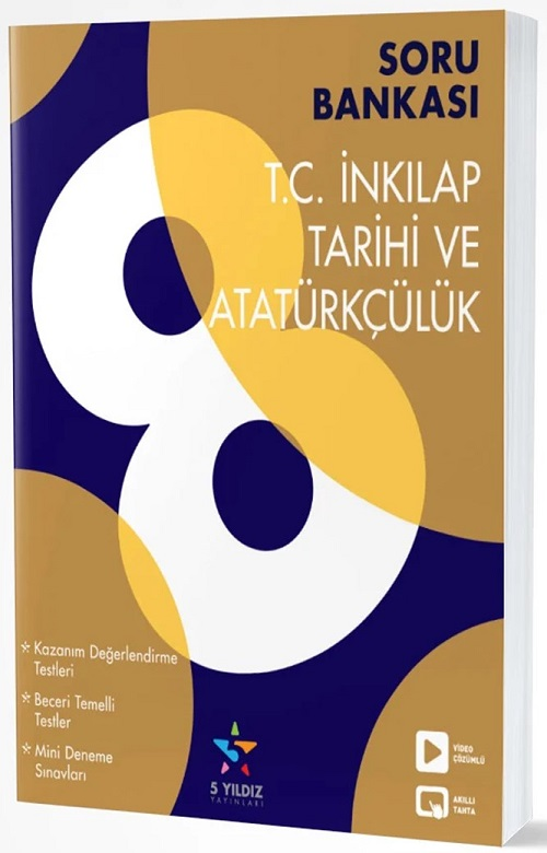 5 Yıldız 8. Sınıf TC İnkılap Tarihi ve Atatürkçülük Soru Bankası 5 Yıldız Yayınları