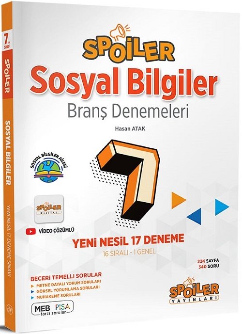 Spoiler 7. Sınıf Sosyal Bilgiler Spoiler 17 Deneme Spoiler Yayınları