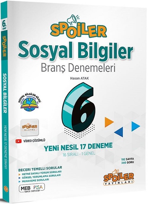 Spoiler 6. Sınıf Sosyal Bilgiler Spoiler 17 Deneme Spoiler Yayınları