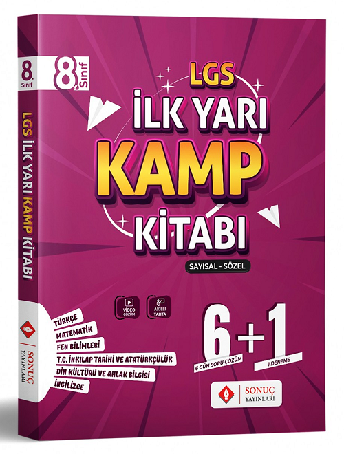 Sonuç 8. Sınıf LGS Sayısal-Sözel İlk Yarı Kamp Kitabı Çözümlü Sonuç Yayınları