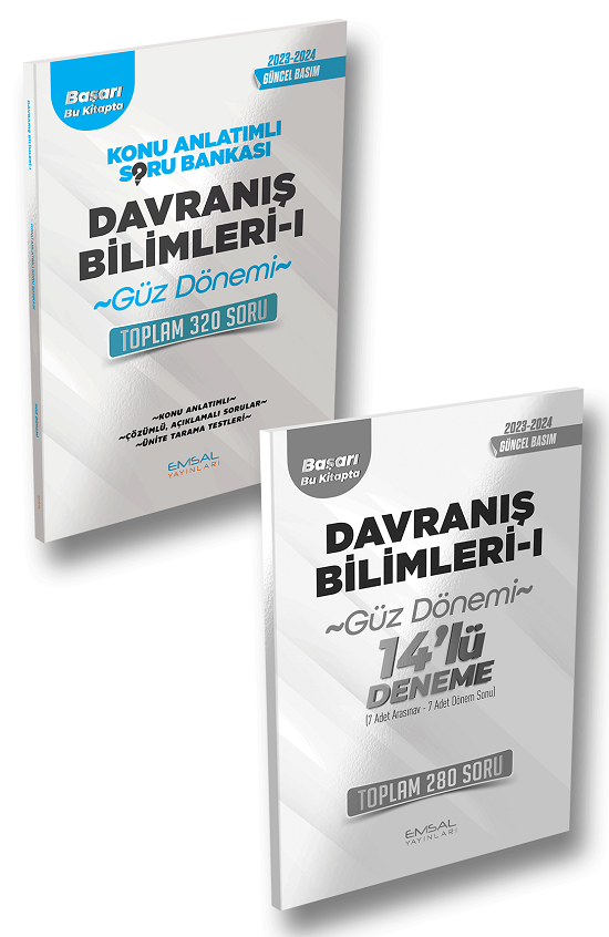 Emsal 2023-24 Açıköğretim Güz Davranış Bilimleri Konu Anlatımlı Soru Bankası + 14 Deneme 2 li Set Emsal Yayınları