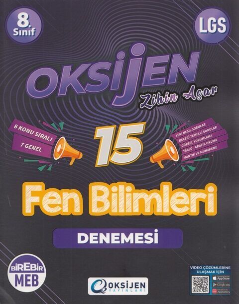 Oksijen 8. Sınıf LGS Fen Bilimleri Oksijen 15 Deneme Oksijen Yayınları