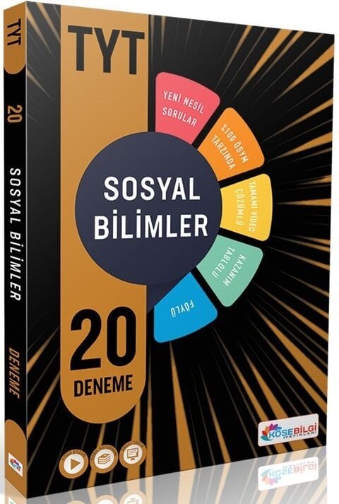 Köşebilgi YKS TYT Sosyal Bilimler 20 Deneme Video Çözümlü Köşebilgi Yayınları