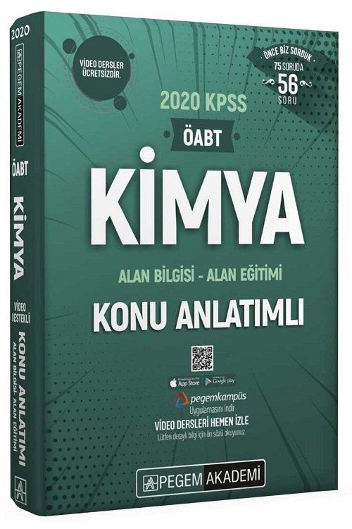 Pegem 2020 ÖABT Kimya Konu Anlatımlı Video Destekli Pegem Akademi Yayınları