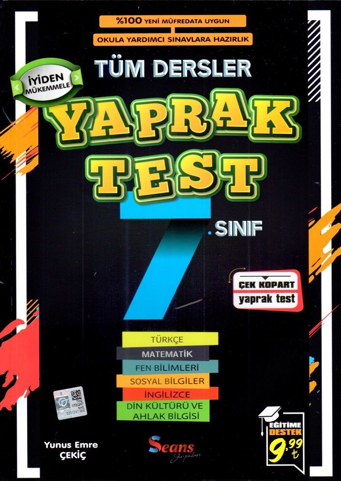 Seans 7. Sınıf Tüm Dersler Yaprak Test Seans Yayınları