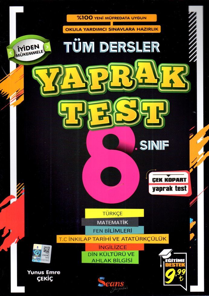 Seans 8. Sınıf Tüm Dersler Yaprak Test Seans Yayınları