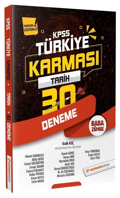 SÜPER FİYAT - Uzman Kariyer KPSS Tarih Baba Zümre Türkiye Karması 30 Deneme Çözümlü Uzman Kariyer Yayınları