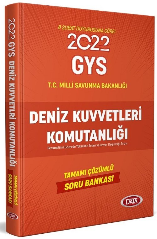 Data 2022 GYS Deniz Kuvvetleri Komutanlığı Soru Bankası Çözümlü Görevde Yükselme Sınavı Data Yayınları