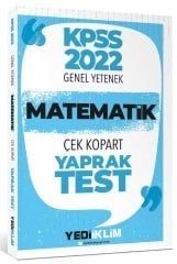 Yediiklim 2022 KPSS Matematik Yaprak Test Çek Kopart Yediiklim Yayınları