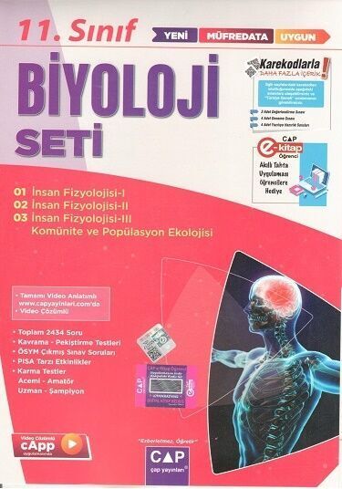 Çap Yayınları 11. Sınıf Anadolu Lisesi Biyoloji Seti Çap Yayınları