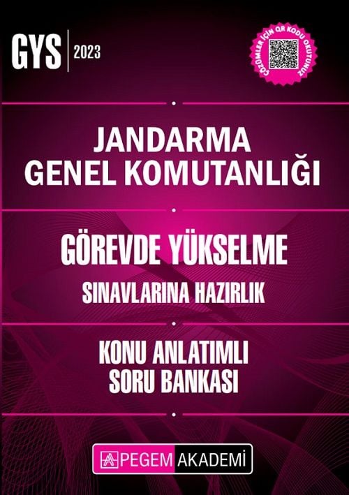 Pegem 2023 GYS Jandarma Genel Komutanlığı Konu Anlatımlı Soru Bankası Görevde Yükselme Pegem Akademi Yayınları