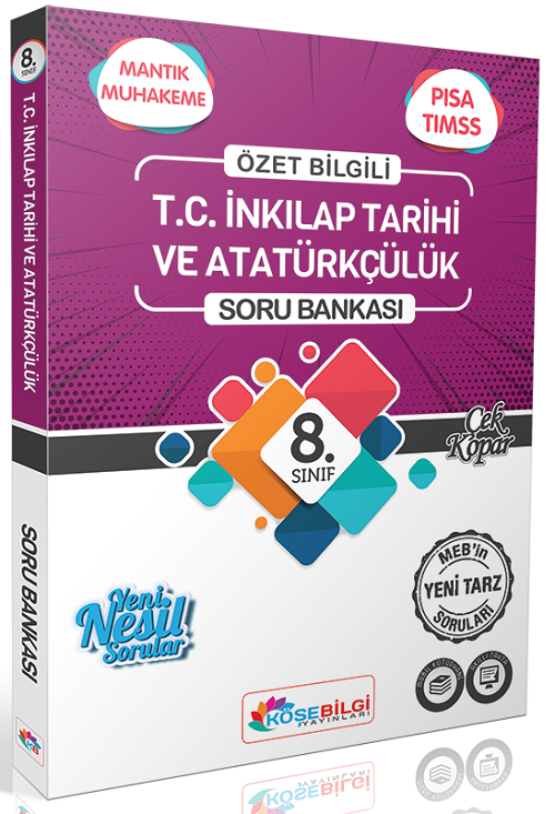 Köşebilgi 8. Sınıf TC İnkilap Tarihi ve Atatürkçülük Soru Bankası Köşebilgi Yayınları