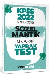 Yediiklim 2022 KPSS Sözel Mantık Yaprak Test Yediiklim Yayınları