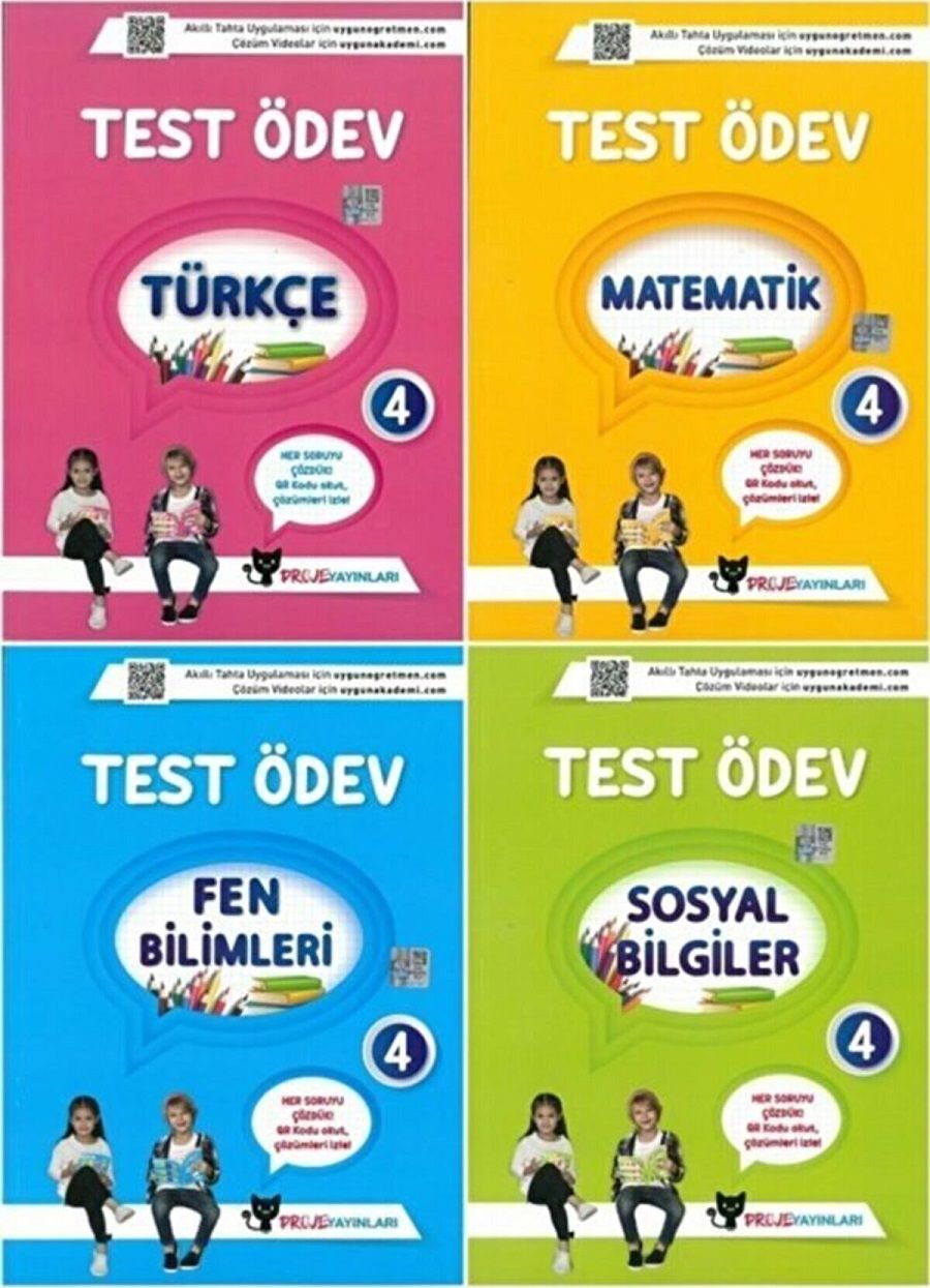 Sadık Uygun 4. Sınıf Tüm Dersler Test Ödev 4 lü Set Sadık Uygun Proje Yayınları