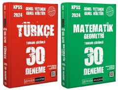 SÜPER FİYAT - Pegem 2024 KPSS Türkçe+Matematik 30+30 Deneme 2 li Set Pegem Akademi Yayınları