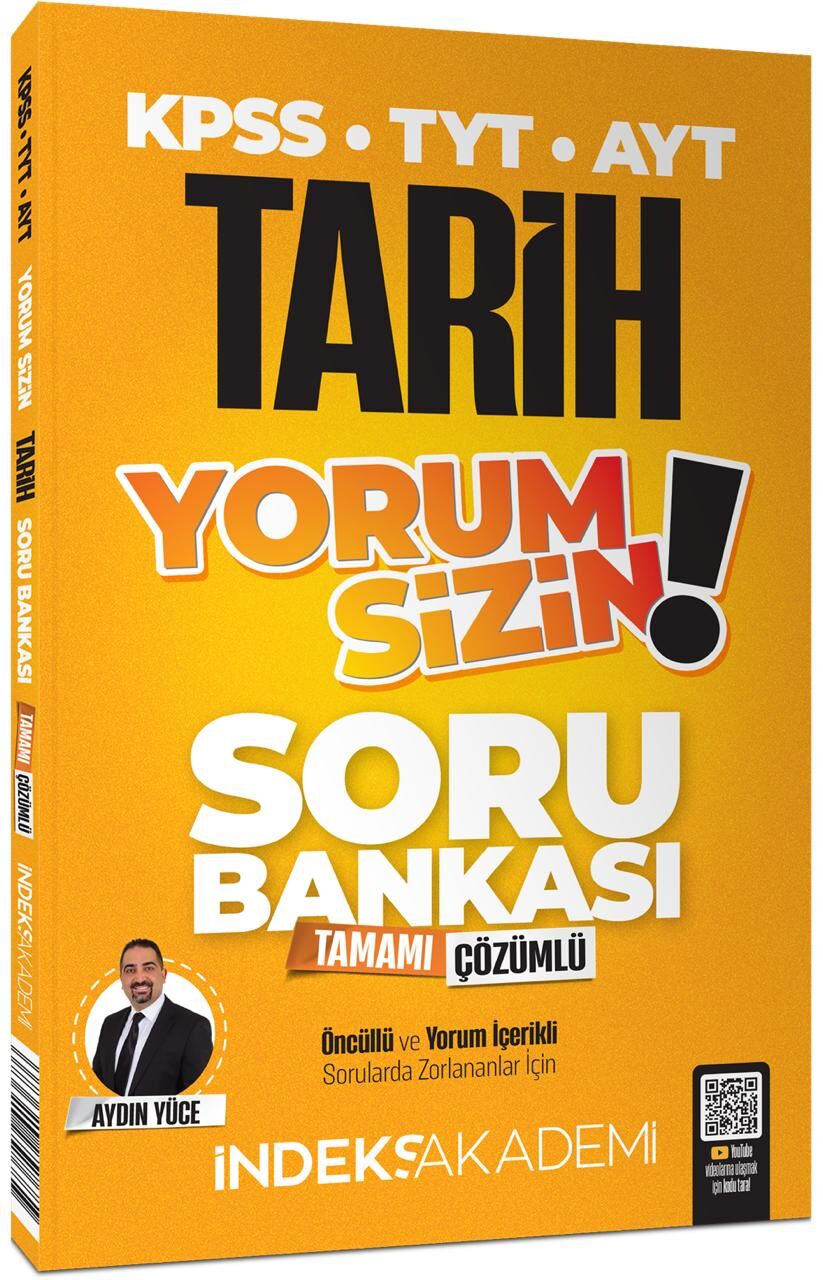 İndeks Akademi 2025 KPSS TYT AYT Tarih Yorum Sizin Soru Bankası Çözümlü - Aydın Yüce İndeks Akademi Yayıncılık