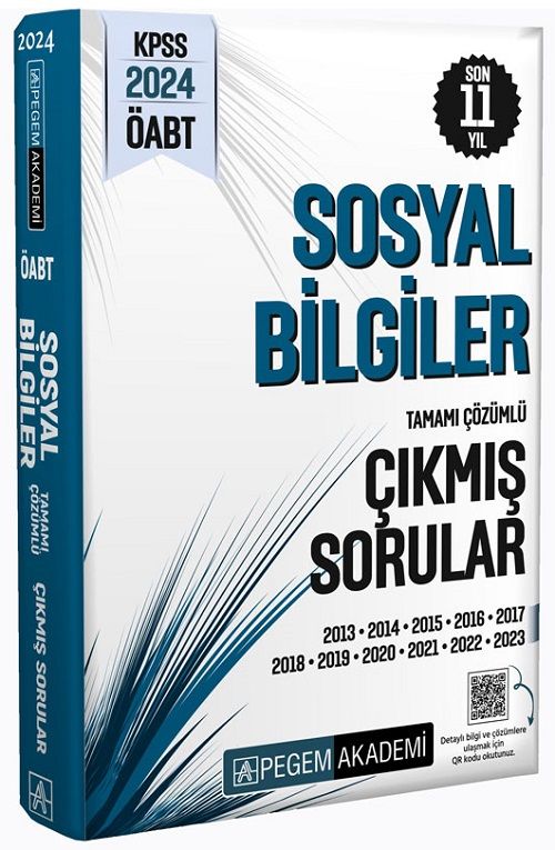 Pegem 2024 ÖABT Sosyal Bilgiler Öğretmenliği Son 11 Yıl Çıkmış Sorular Çözümlü Pegem Akademi Yayınları