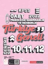 Pegem 2022 ÖABT Psikolojik Danışmanlık ve Rehber Öğretmenlik Türkiye Geneli 3 Deneme (10-11-12) Pegem Akademi Yayınları