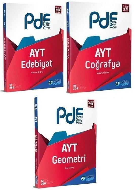 SÜPER FİYAT - Eğitim Vadisi YKS AYT Edebiyat+Geometri+Coğrafya PDF Konu Anlatımlı 3 lü Set Eğitim Vadisi Yayınları