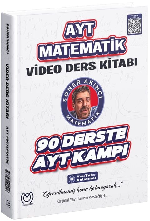 Orijinal Meta YKS AYT 90 Derste Matematik Kampı Video Ders Kitabı - Soner Akıncı Orijinal Meta Yayınları