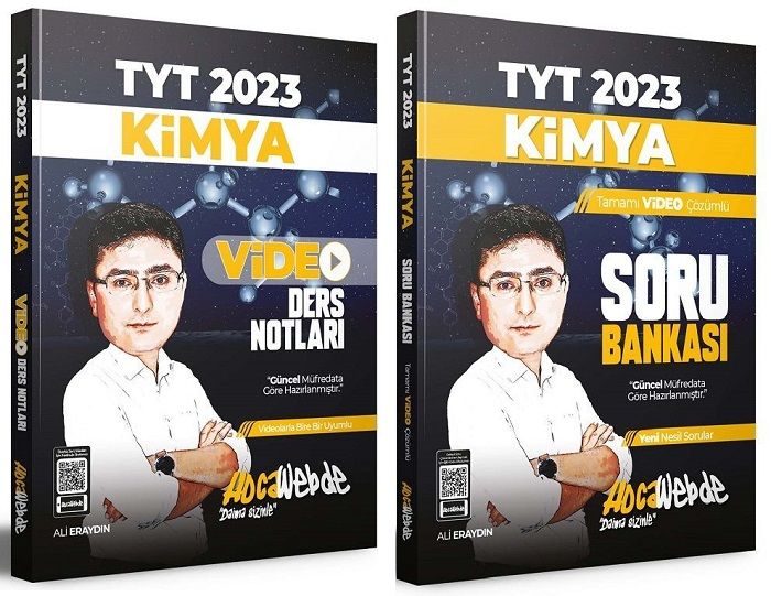 SÜPER FİYAT - HocaWebde 2023 YKS TYT Kimya Video Ders Notları + Soru Bankası 2 li Set - Ali Eraydın HocaWebde Yayınları