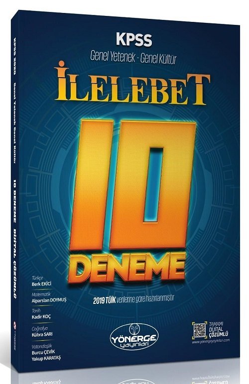 SÜPER FİYAT - Yönerge KPSS Genel Yetenek Genel Kültür İLELEBET 10 Deneme Dijital Çözümlü Yönerge Yayınları