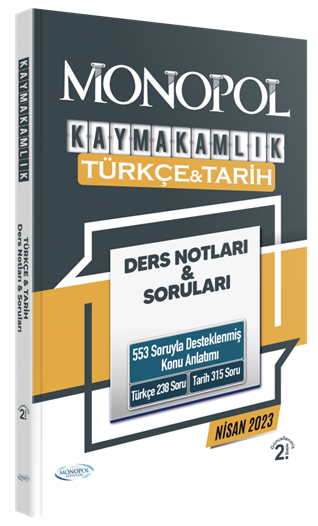 Monopol 2023 Kaymakamlık Türkçe ve Tarih Ders Notları ve Soruları 2. Baskı Monopol Yayınları