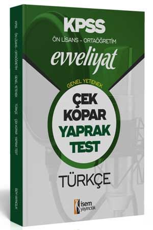 İsem 2020 KPSS Lise Ön Lisans Türkçe Evveliyat Yaprak Test İsem Yayıncılık