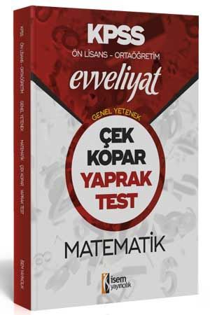 İsem 2020 KPSS Lise Ön Lisans Matematik Evveliyat Yaprak Test İsem Yayıncılık