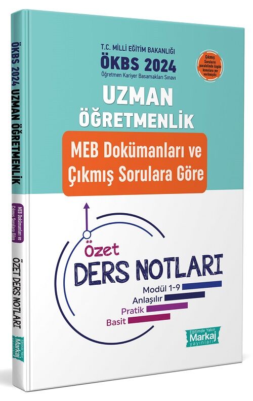 Markaj 2024 MEB ÖKBS Uzman Öğretmen Özet Ders Notları Markaj Yayınları