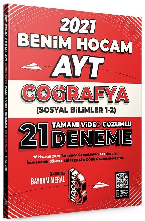 Benim Hocam 2021 YKS AYT Coğrafya (Sosyal Bilimler 1-2) 21 Deneme - Bayram Meral Benim Hocam Yayınları