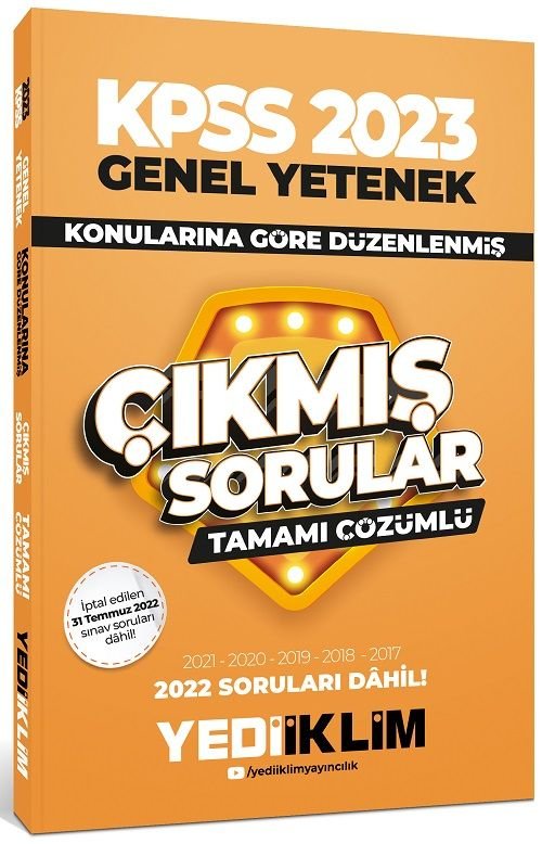 SÜPER FİYAT - Yediiklim 2023 KPSS Genel Yetenek Çıkmış Sorular Konularına Göre Çözümlü Yediiklim Yayınları