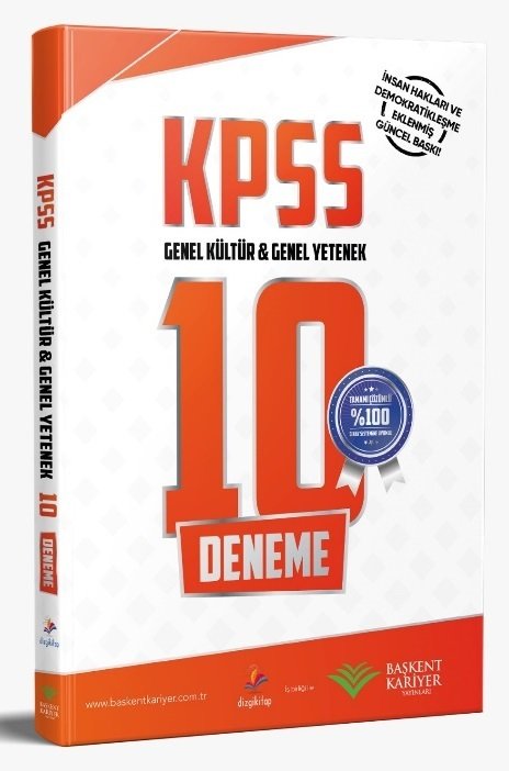 Başkent Kariyer KPSS Genel Yetenek Genel Kültür 10 Deneme Çözümlü Başkent Kariyer Yayınları