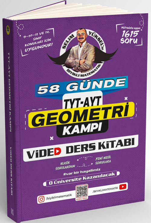 Bıyıklı Matematik YKS TYT AYT 58 Günde Geometri Kampı Video Ders Kitabı - Selim Yüksel Bıyıklı Matematik