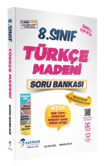 Saydam 8. Sınıf Türkçe Madeni Soru Bankası + Olmazsa Olmaz Başucu Kitabı Saydam Yayınları