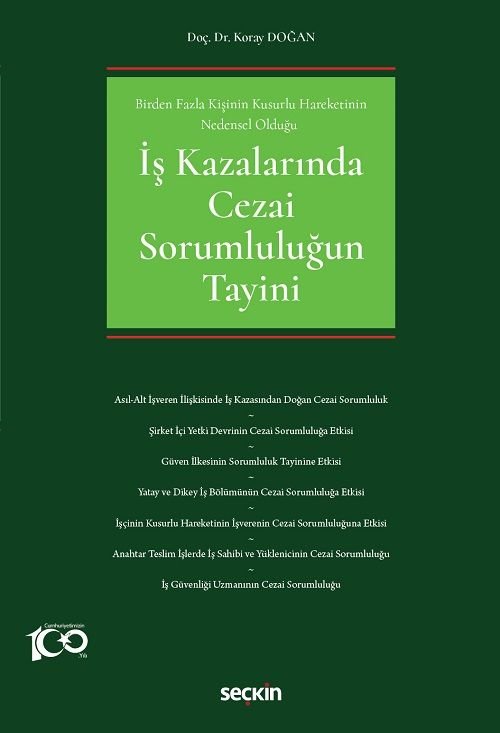 Seçkin İş Kazalarında Cezai Sorumluluğun Tayini - Koray Doğan Seçkin Yayınları