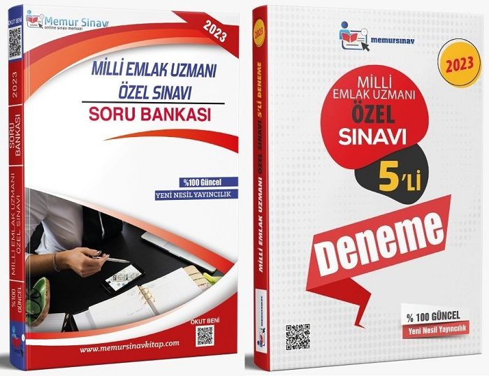 Memur Sınav 2023 Milli Emlak Uzmanı Özel Sınavı Soru Bankası + 5 Deneme 2 li Set Memur Sınav