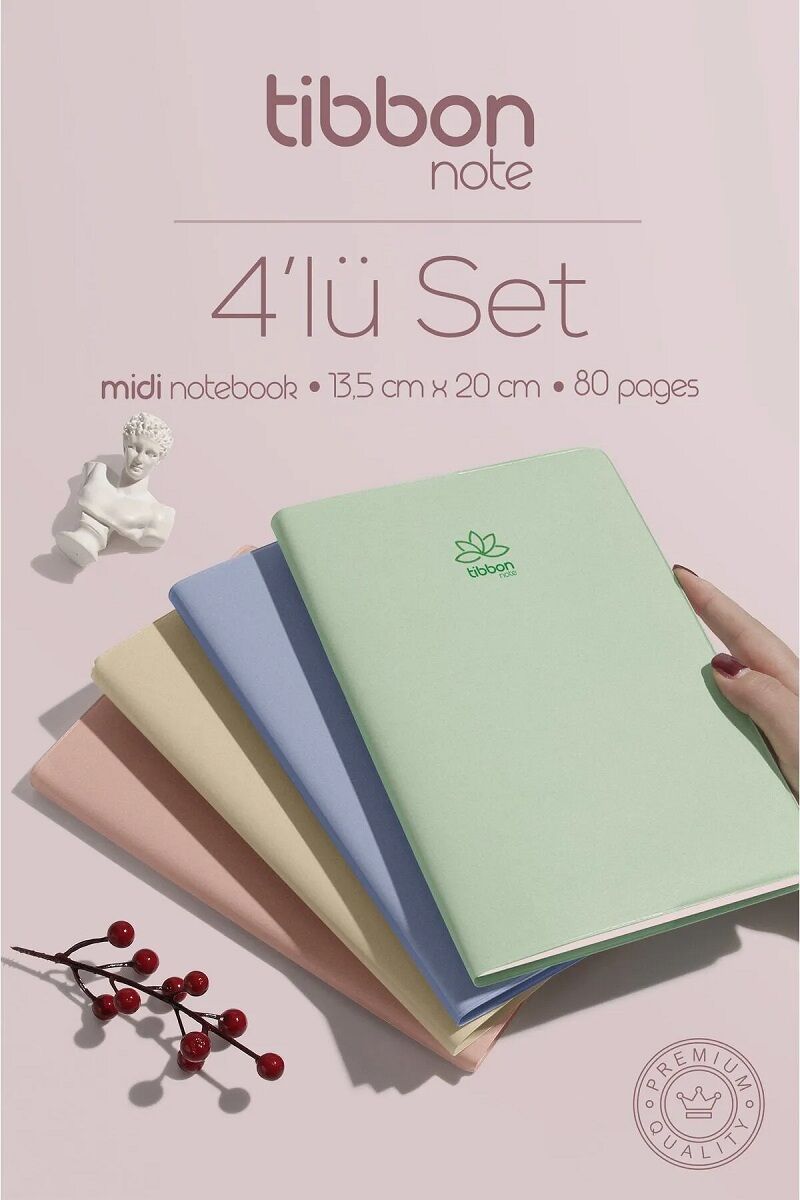 Tibbon Note Midi Defter Dikişli 4 lü Set - 28