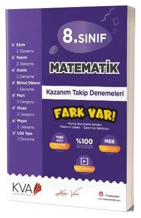 KVA Koray Varol 8. Sınıf Matematik Kazanım Takip Denemeleri KVA Koray Varol Yayınları