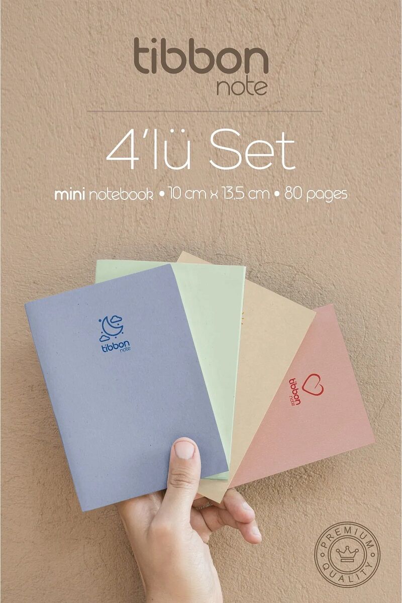 Tibbon Note Mini Defter Dikişli 4 lü Set - 33