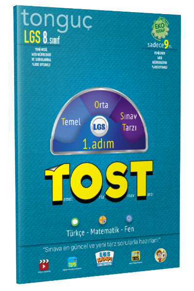 Tonguç 8. Sınıf LGS TOST 1. Adım Türkçe-Matematik-Fen Tonguç Akademi