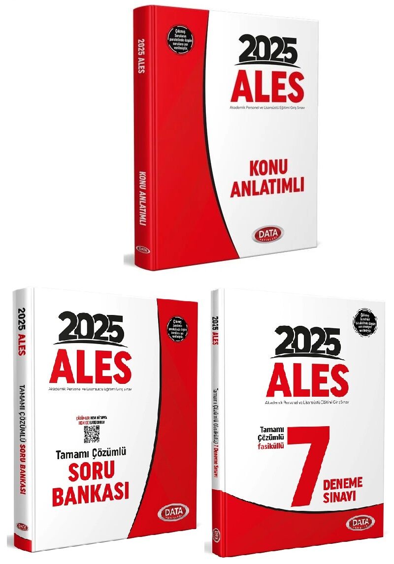 Data 2025 ALES Konu + Soru Bankası + 7 Deneme 3 lü Set Data Yayınları