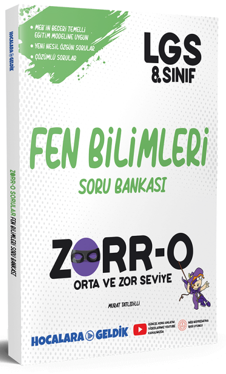 SÜPER FİYAT - Hocalara Geldik 8. Sınıf LGS Fen Bilimleri ZORRO Soru Bankası Hocalara Geldik Yayınları