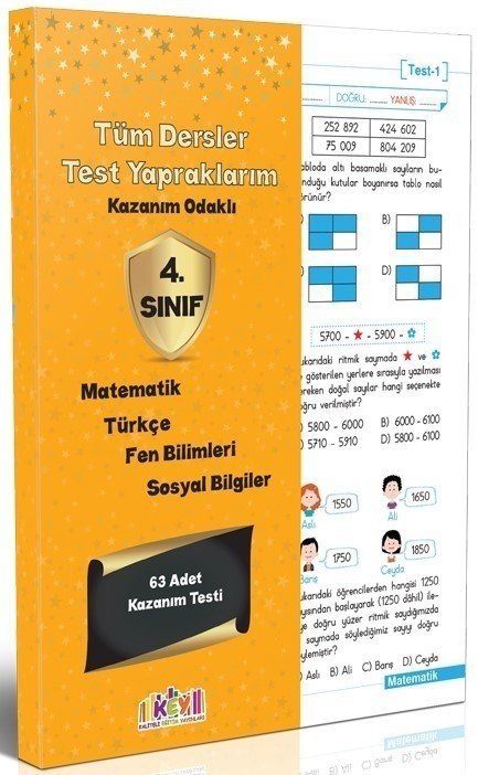 KEY Yayınları 4. Sınıf Tüm Dersler Kazanım Test Yaprakları KEY Yayınları