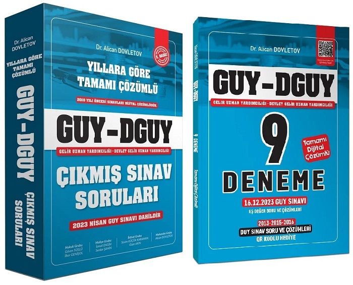 Alican Dovletov GUY DGUY Gelir Uzman Yardımcılığı Çıkmış Sınav Soruları + 9 Deneme 2 li Set Alican Dovletov