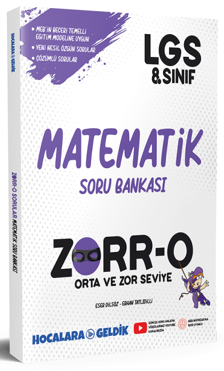 SÜPER FİYAT - Hocalara Geldik 8. Sınıf LGS Matematik ZORRO Soru Bankası Hocalara Geldik Yayınları