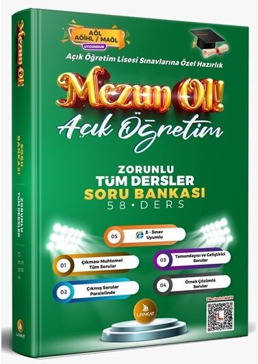 Liyakat MEZUN OL Açık Öğretim Lisesi Zorunlu Tüm Dersler Soru Bankası Liyakat Yayınları